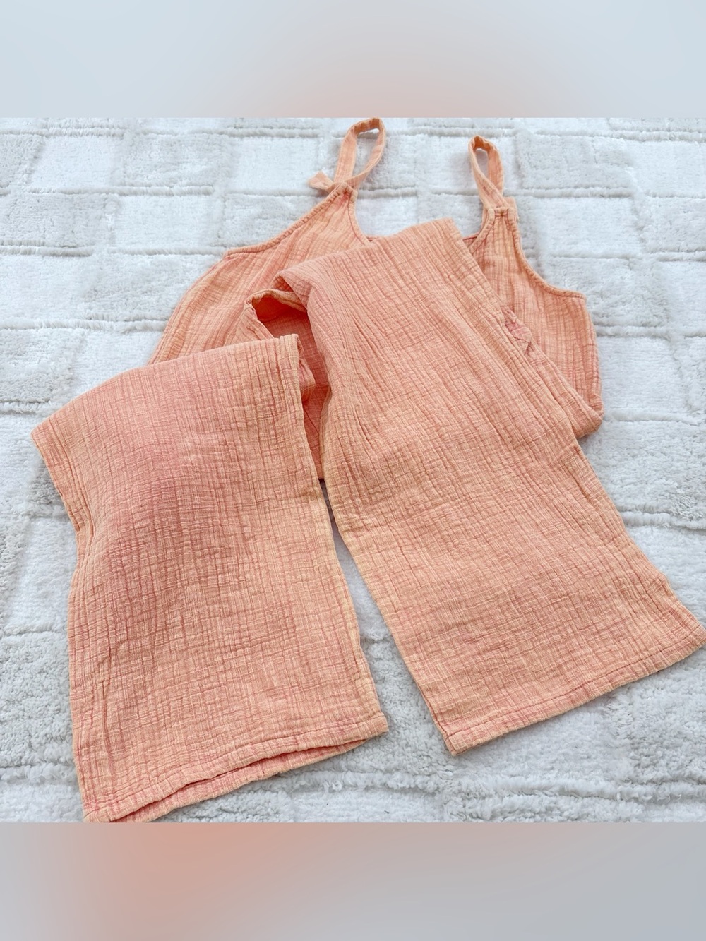 Women's Rust Orange Cotton Gauze Romper Jumpsuit Large - Picture 8 of 13